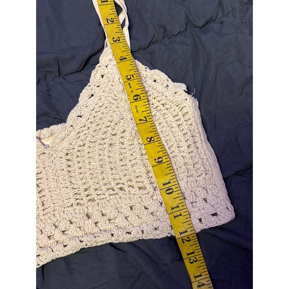 B.O.G. Collective Cream Crochet Knit Bralette Cami Top Medium Boho‎ Festival - Picture 7 of 7